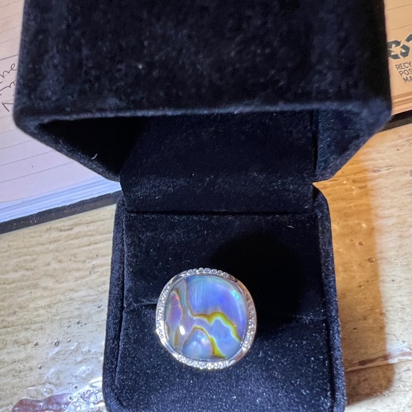 Ippolita stamped sterling/abalone and diamond ring - Picture 8 of 16